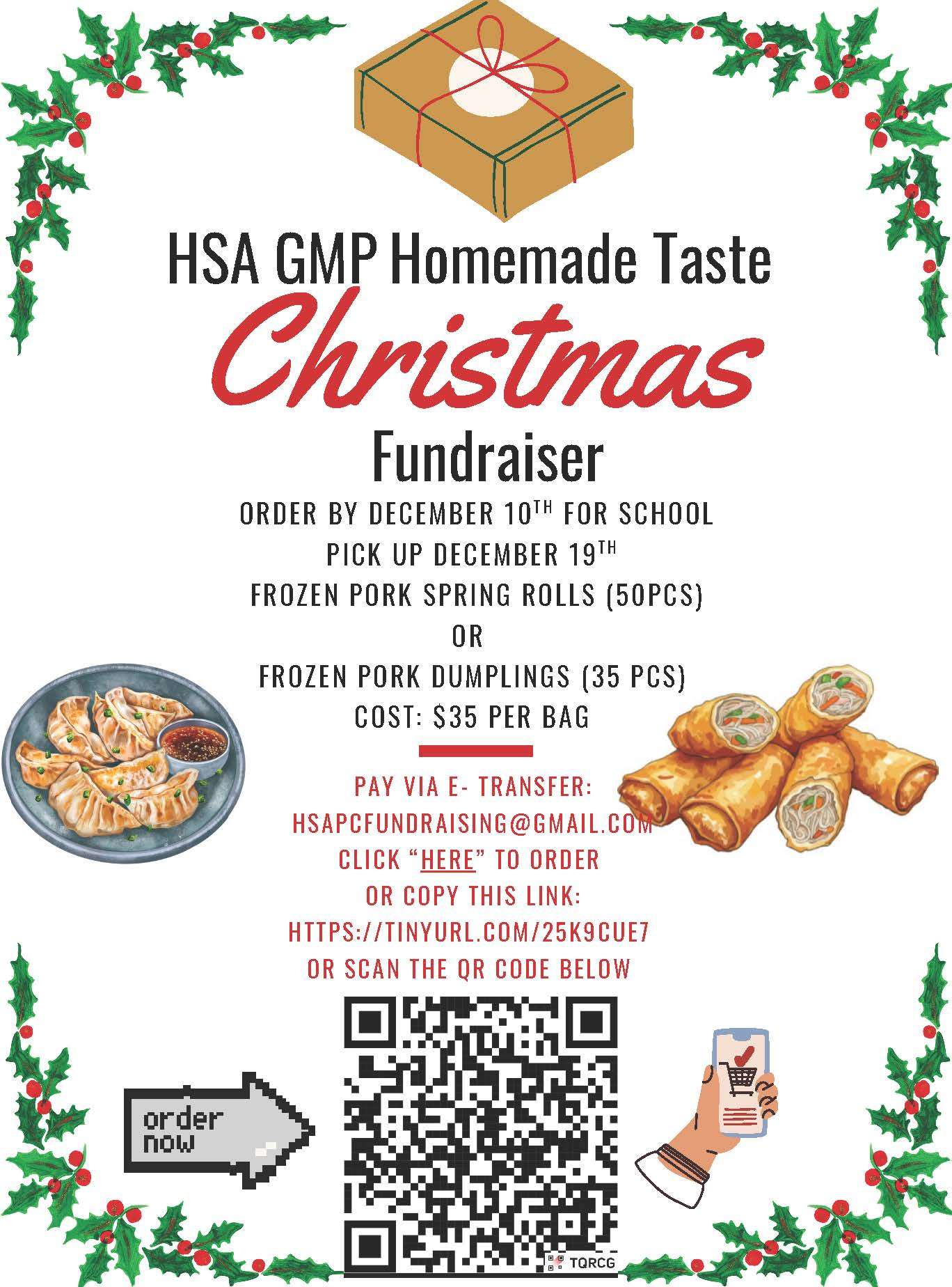 GMP Fundraising poster with QR code Link and URL